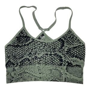 Pro-Fit Y Back Sports Bra In Green Snake Skin Print Women’s Size Small